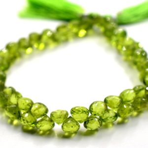 Shop Peridot Bead Shapes! Peridot Teardrop Beads Onion Shape Faceted Beads Size 6X7 MM 9"Inches Natural Peridot Gemstone Wholesale Price | Natural genuine other-shape Peridot beads for beading and jewelry making.  #jewelry #beads #beadedjewelry #diyjewelry #jewelrymaking #beadstore #beading #affiliate #ad