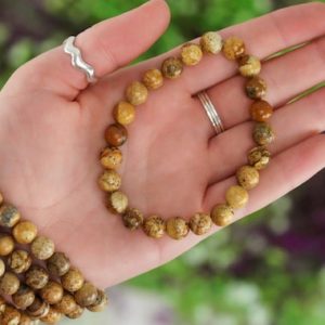 Shop Picture Jasper Jewelry! Picture Jasper Bracelet 8mm Round Beads | Natural genuine Picture Jasper jewelry. Buy crystal jewelry, handmade handcrafted artisan jewelry for women.  Unique handmade gift ideas. #jewelry #beadedjewelry #beadedjewelry #gift #shopping #handmadejewelry #fashion #style #product #jewelry #affiliate #ad