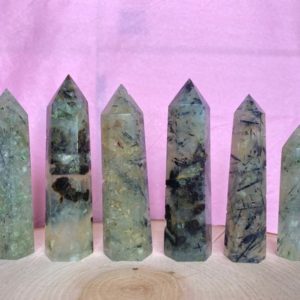 Shop Prehnite Stones & Crystals! Polished Prehnite Tower | Polished Prehnite Point | Prehnite with Epidote | Healing crystals & Stones | Crystal Grid | Witchy things | Natural genuine stones & crystals in various shapes & sizes. Buy raw cut, tumbled, or polished gemstones for making jewelry or crystal healing energy vibration raising reiki stones. #crystals #gemstones #crystalhealing #crystalsandgemstones #energyhealing #affiliate #ad