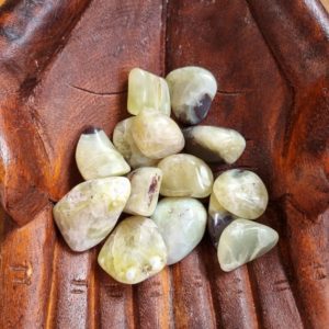 Shop Tumbled Prehnite Crystals & Pocket Stones! Prehnite Tumble / Polished stone | Natural genuine stones & crystals in various shapes & sizes. Buy raw cut, tumbled, or polished gemstones for making jewelry or crystal healing energy vibration raising reiki stones. #crystals #gemstones #crystalhealing #crystalsandgemstones #energyhealing #affiliate #ad