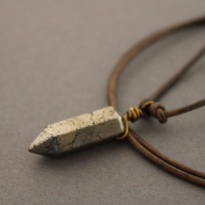 Shop Pyrite Jewelry! Pyrite Necklace Wire Wrapped | Natural genuine Pyrite jewelry. Buy crystal jewelry, handmade handcrafted artisan jewelry for women.  Unique handmade gift ideas. #jewelry #beadedjewelry #beadedjewelry #gift #shopping #handmadejewelry #fashion #style #product #jewelry #affiliate #ad