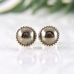 Shop Pyrite Earrings! pyrite stud earrings in sterling silver – golden – pyrite studs – pyrite earrings – fools gold – metallic studs – gemstone studs – 8mm studs | Natural genuine Pyrite earrings. Buy crystal jewelry, handmade handcrafted artisan jewelry for women.  Unique handmade gift ideas. #jewelry #beadedearrings #beadedjewelry #gift #shopping #handmadejewelry #fashion #style #product #earrings #affiliate #ad