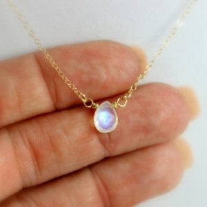 Shop Rainbow Moonstone Pendants! Rainbow Moonstone Pendant Necklace Genuine Gemstone Gold Filled or Sterling Silver Minimalist Jewelry Delicate Simple Custom Gift for Her | Natural genuine Rainbow Moonstone pendants. Buy crystal jewelry, handmade handcrafted artisan jewelry for women.  Unique handmade gift ideas. #jewelry #beadedpendants #beadedjewelry #gift #shopping #handmadejewelry #fashion #style #product #pendants #affiliate #ad