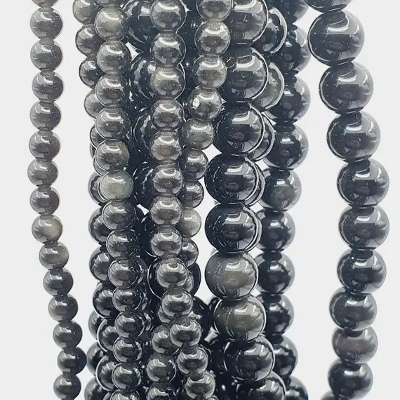 7a Regenbogen Obsidian Perlen Am Strang In 4mm, 6mm & 8mm, Edelstein Naturstein Schmuckperlen Zur Herstellung Von Schmuck, Armband, Kette