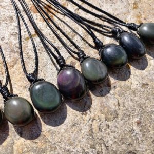 Rainbow Obsidian Necklace, Crystal Jewelry for Women & Men, Witchy Necklace, Black Necklace with Fire Obsidian Pendant, Witchy Gifts | Natural genuine Rainbow Obsidian necklaces. Buy crystal jewelry, handmade handcrafted artisan jewelry for women.  Unique handmade gift ideas. #jewelry #beadednecklaces #beadedjewelry #gift #shopping #handmadejewelry #fashion #style #product #necklaces #affiliate #ad