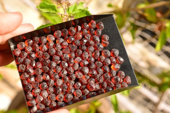 Rare Spessartite Garnet Raw 4-6 Mm Natural Gemstones Rough From Africa Untreated | Raw Orange Garnet Crystal Balls Sorted
