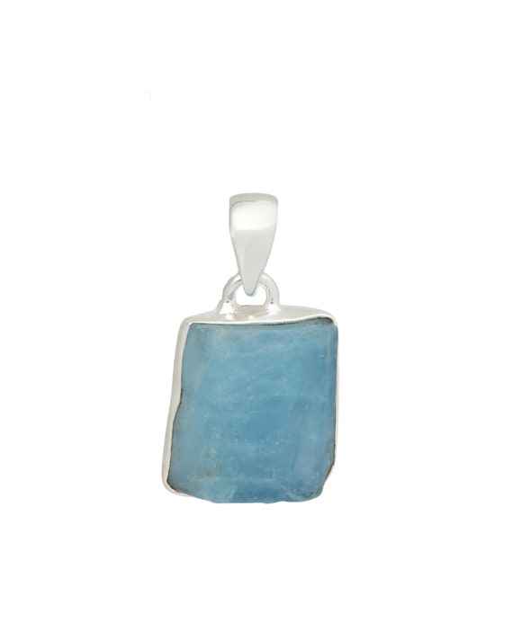 Raw Aquamarine Pendant - Raw Aquamarine Necklace - Aquamarine Jewelry - Natural Aquamarine - Aquamarine Raw - Natural Aquamarine Crystal 734