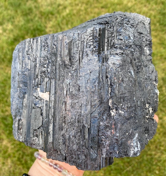 Raw Black Tourmaline Crystal - Large Black Tourmaline Chunk - Black Tourmaline Specimen - Unique Black Tourmaline - Mineral Specimen - 51