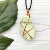 Raw Serpentine Necklace, Copper Wire Wrap Pendant, Natural Green Crystal, Handmade Spiritual Jewelry | Natural genuine Gemstone jewelry. Buy crystal jewelry, handmade handcrafted artisan jewelry for women.  Unique handmade gift ideas. #jewelry #beadedjewelry #beadedjewelry #gift #shopping #handmadejewelry #fashion #style #product #jewelry #affiliate #ad
