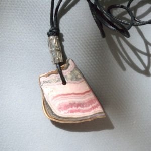 Shop Rhodochrosite Necklaces! Rhodochrosite Adjustable Necklace, Natural Rhodochrosite Adjustable Pendant, Raw Pink Rhodochrosite Corded Pendant | Natural genuine Rhodochrosite necklaces. Buy crystal jewelry, handmade handcrafted artisan jewelry for women.  Unique handmade gift ideas. #jewelry #beadednecklaces #beadedjewelry #gift #shopping #handmadejewelry #fashion #style #product #necklaces #affiliate #ad