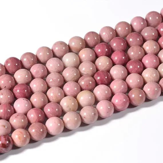 Aa Grade Natural Rhodochrosite Gemstone Round Beads | Sold By 15 Inch Strand | Size 4mm 6mm 8mm 10mm 12mm
