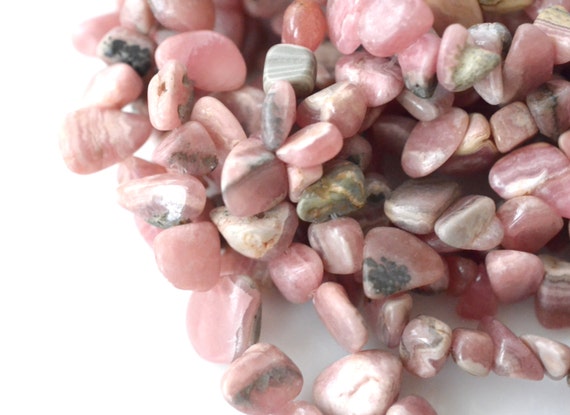 Rhodochrosite Beads, Smooth Nuggets And Chips, 1, 5 Or 10 Stones, Pink And Grey, Freeform Natural Unique Argentina Rhodochrosite Cb
