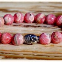 Rhodochrosite Buddha Bracelet – Healing Love | Natural genuine Gemstone jewelry. Buy crystal jewelry, handmade handcrafted artisan jewelry for women.  Unique handmade gift ideas. #jewelry #beadedjewelry #beadedjewelry #gift #shopping #handmadejewelry #fashion #style #product #jewelry #affiliate #ad