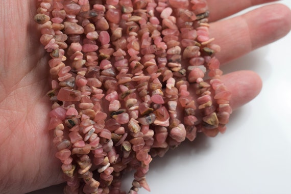 Rhodochrosite Chips / Beads -  Natural Gemstone Chips - Long Strand