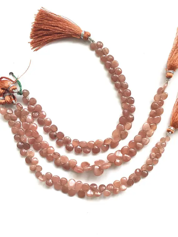 Rhodochrosite  Faceted Drops 1 Strand Natural Gemstone For Jewelry