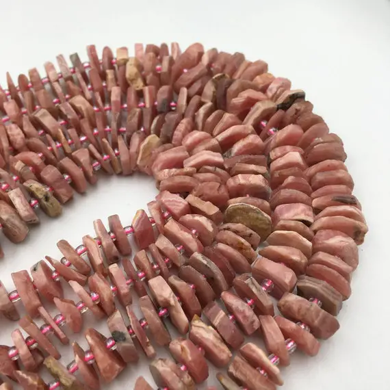Rhodochrosite Faceted Rondelle Beads 5x12mm 15.5" Strand