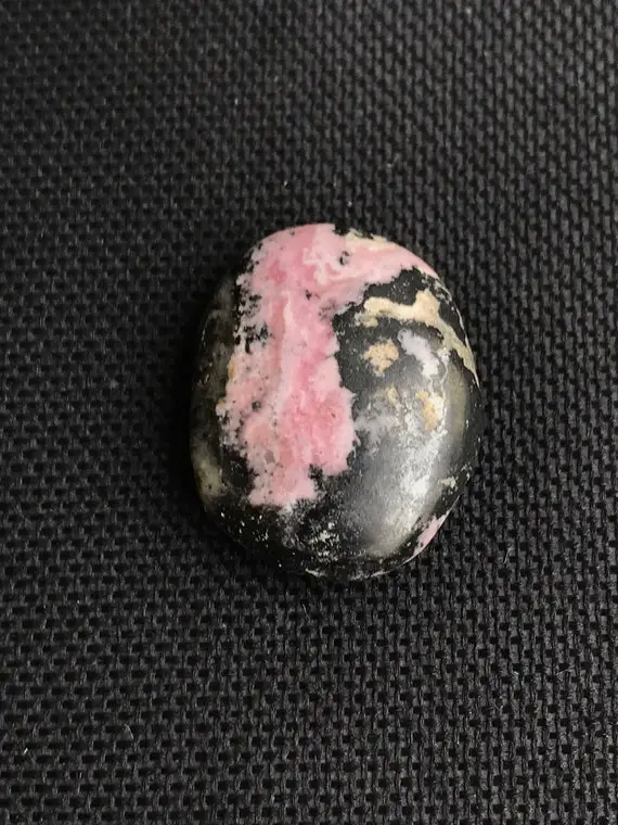 Rhodonite - Cabochon - Polished On Both Sides - From Kalimantan - Indonesia - Amazing Natural Specimen Perfect For Jewelry - 7.2 G 36 Carats
