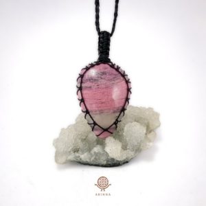 Shop Rhodonite Necklaces! Rhodonite Necklace – rhodonite pendant – waterproof necklace – crystal macramé necklace – beautiful crystal necklace – power crystal | Natural genuine Rhodonite necklaces. Buy crystal jewelry, handmade handcrafted artisan jewelry for women.  Unique handmade gift ideas. #jewelry #beadednecklaces #beadedjewelry #gift #shopping #handmadejewelry #fashion #style #product #necklaces #affiliate #ad