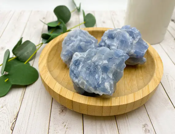 Rough Natural Blue Calcite (1.5" - 2") Raw - 1 Piece High Quality Unpolished Crystal Gemstone - Communication & Clarity