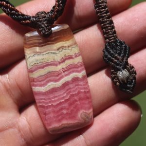 Shop Rhodochrosite Necklaces! Royal Rhodochrosite Necklace, Elven Rhodochrosite Pendant,Australian Made Macrame Cord,Taurus,Raw pink crystal, Love stone,Platypus Dreaming | Natural genuine Rhodochrosite necklaces. Buy crystal jewelry, handmade handcrafted artisan jewelry for women.  Unique handmade gift ideas. #jewelry #beadednecklaces #beadedjewelry #gift #shopping #handmadejewelry #fashion #style #product #necklaces #affiliate #ad