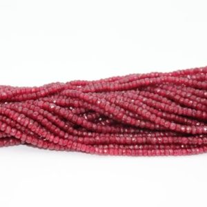 Shop Ruby Rondelle Beads! Ruby Corrandum Faceted Rondelle Bead   Ruby Faceted Beads   Ruby Corrandum Beads   AAA+ Ruby Rondelle Beads   Ruby Corrandum Beads Strand | Natural genuine rondelle Ruby beads for beading and jewelry making.  #jewelry #beads #beadedjewelry #diyjewelry #jewelrymaking #beadstore #beading #affiliate #ad