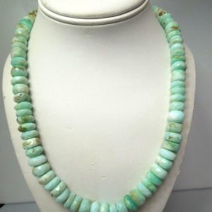Shop Prehnite Necklaces! s105 Vintage Rondelle Beaded Prehnite Necklace 19" | Natural genuine Prehnite necklaces. Buy crystal jewelry, handmade handcrafted artisan jewelry for women.  Unique handmade gift ideas. #jewelry #beadednecklaces #beadedjewelry #gift #shopping #handmadejewelry #fashion #style #product #necklaces #affiliate #ad
