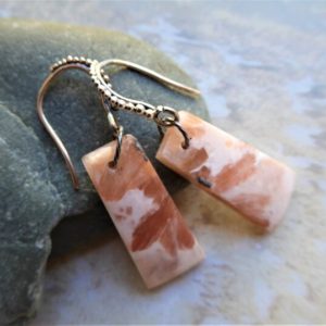 Shop Scolecite Earrings! Scolecite Earrings, Stilbite, | Natural genuine Scolecite earrings. Buy crystal jewelry, handmade handcrafted artisan jewelry for women.  Unique handmade gift ideas. #jewelry #beadedearrings #beadedjewelry #gift #shopping #handmadejewelry #fashion #style #product #earrings #affiliate #ad