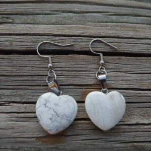 Shop Scolecite Earrings! Scolecite Heart Earrings, Scolecite Jewelry, Unique Valentine's Day Earrings, Valentine's Day Gifts for Girlfriend, Mother's Day Earrings, | Natural genuine Scolecite earrings. Buy crystal jewelry, handmade handcrafted artisan jewelry for women.  Unique handmade gift ideas. #jewelry #beadedearrings #beadedjewelry #gift #shopping #handmadejewelry #fashion #style #product #earrings #affiliate #ad