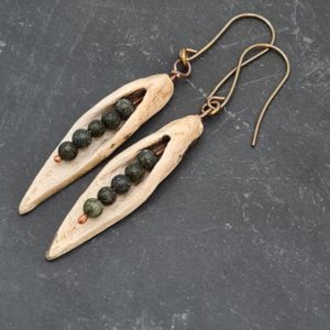 Shop Serpentine Earrings! Seed Pod Earrings , Handmade Porcelain and Serpentine Dangle Earrings | Natural genuine Serpentine earrings. Buy crystal jewelry, handmade handcrafted artisan jewelry for women.  Unique handmade gift ideas. #jewelry #beadedearrings #beadedjewelry #gift #shopping #handmadejewelry #fashion #style #product #earrings #affiliate #ad