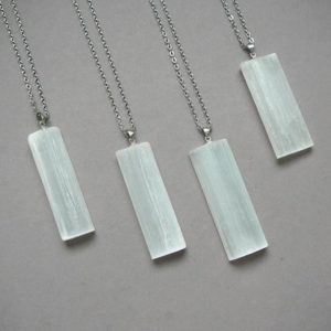 Shop Selenite Necklaces! Selenite Necklace Large Selenite Layering Necklace Raw Selenite Healing Crystals Pendant Natural Selenite Raw Stone Jewelry Silver | Natural genuine Selenite necklaces. Buy crystal jewelry, handmade handcrafted artisan jewelry for women.  Unique handmade gift ideas. #jewelry #beadednecklaces #beadedjewelry #gift #shopping #handmadejewelry #fashion #style #product #necklaces #affiliate #ad