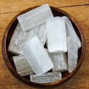 Shop Raw & Rough Selenite Stones! Selenit Rohstein | Natural genuine stones & crystals in various shapes & sizes. Buy raw cut, tumbled, or polished gemstones for making jewelry or crystal healing energy vibration raising reiki stones. #crystals #gemstones #crystalhealing #crystalsandgemstones #energyhealing #affiliate #ad