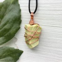 Serpentine Necklace, Raw Crystal Pendant, Copper Wire Wrap, Gemini Zodiac Stone | Natural genuine Gemstone jewelry. Buy crystal jewelry, handmade handcrafted artisan jewelry for women.  Unique handmade gift ideas. #jewelry #beadedjewelry #beadedjewelry #gift #shopping #handmadejewelry #fashion #style #product #jewelry #affiliate #ad