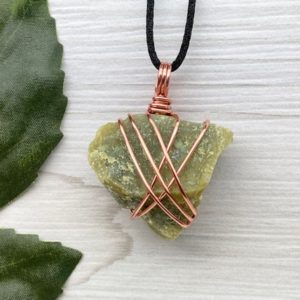Shop Serpentine Pendants! Serpentine Necklace, Raw Green Crystal Pendant, Copper Wire Wrapped, Earth Element Jewelry | Natural genuine Serpentine pendants. Buy crystal jewelry, handmade handcrafted artisan jewelry for women.  Unique handmade gift ideas. #jewelry #beadedpendants #beadedjewelry #gift #shopping #handmadejewelry #fashion #style #product #pendants #affiliate #ad