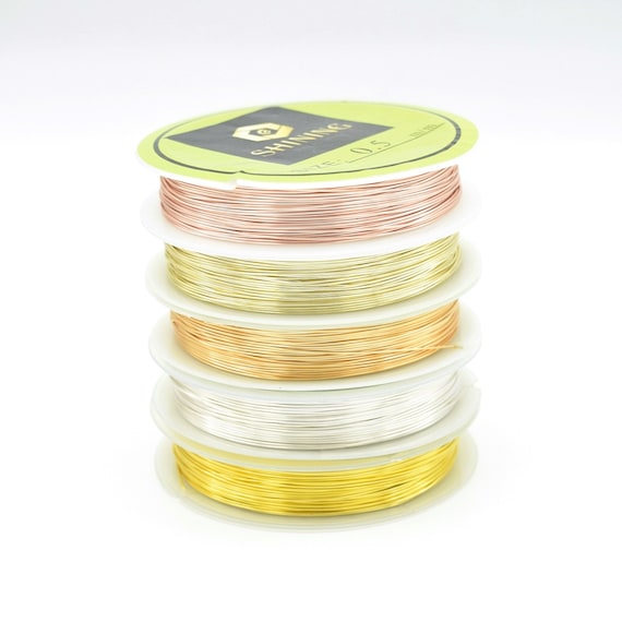 Non Tarnish Copper Beading Wire: Silver, Gold, Rose Gold Plated (0.3-1mm)