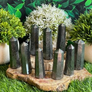 Shop Hematite Points & Wands! Small Hematite Tower | Natural genuine stones & crystals in various shapes & sizes. Buy raw cut, tumbled, or polished gemstones for making jewelry or crystal healing energy vibration raising reiki stones. #crystals #gemstones #crystalhealing #crystalsandgemstones #energyhealing #affiliate #ad