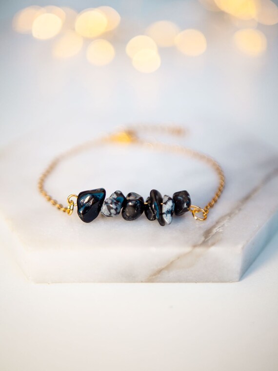Snowflake Obsidian Bracelet, Raw Gemstone Bracelets For Women, Adjustable Bead Bracelet, Boho Bracelet, Friendship Bracelets, Gift For Mom