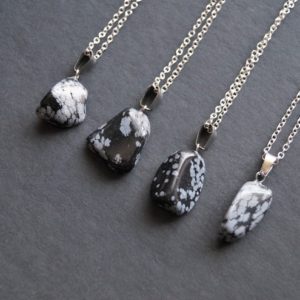Shop Snowflake Obsidian Necklaces! Snowflake Obsidian Necklace, Snowflake Obsidian Keychain, Gemstone Chunk, Great Volcanic Gift | Natural genuine Snowflake Obsidian necklaces. Buy crystal jewelry, handmade handcrafted artisan jewelry for women.  Unique handmade gift ideas. #jewelry #beadednecklaces #beadedjewelry #gift #shopping #handmadejewelry #fashion #style #product #necklaces #affiliate #ad