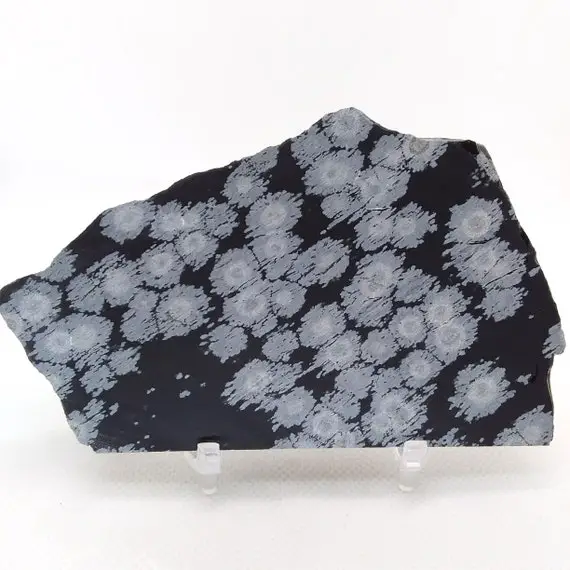 Snowflake Obsidian, Slab, Cabbing Rough, Lapidary, Gemstone, Specimen, Mineral, Rock, Rough, White, Black, #r-4750