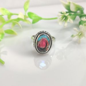 Shop Angel Aura Quartz Rings! Sterling Silver Angel Aura Quartz Ring, Handmade Silver Ring, Oval Stone Ring, Women Ring, Anniversary Ring, Silver Ring For Her | Natural genuine Angel Aura Quartz rings, simple unique handcrafted gemstone rings. #rings #jewelry #shopping #gift #handmade #fashion #style #affiliate #ad