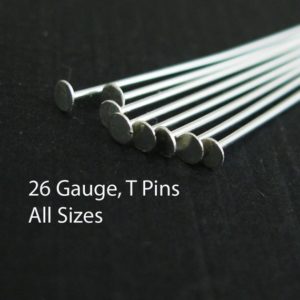 Shop Head Pins & Eye Pins! Sterling Silver Head Pins – Silver Flat End T Pins – 26 Gauge ,0.4mm, Jewelry Making Pins – Wholesale Bulk Headpins – All Sizes Sku: 204401 | Shop jewelry making and beading supplies, tools & findings for DIY jewelry making and crafts. #jewelrymaking #diyjewelry #jewelrycrafts #jewelrysupplies #beading #affiliate #ad