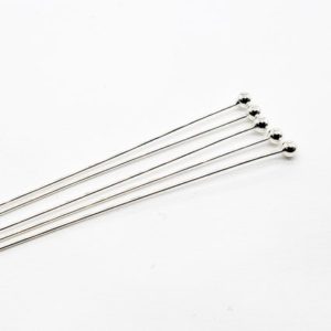 Shop Findings for Jewelry Making! Sterling Silver Large Ball Head Pin, 3mm Ball, 3 Inches, 21 Gauge, Sold in 4 Piece Counts, Bulk Savings Available!! | Shop jewelry making and beading supplies, tools & findings for DIY jewelry making and crafts. #jewelrymaking #diyjewelry #jewelrycrafts #jewelrysupplies #beading #affiliate #ad