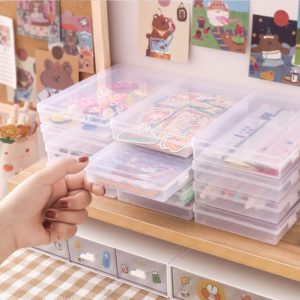 Sticker Storage box, desk storage, plastic storage box, bead container, Scrapbook Organizer, stationery storage, clip Storage, journal | Shop jewelry making and beading supplies, tools & findings for DIY jewelry making and crafts. #jewelrymaking #diyjewelry #jewelrycrafts #jewelrysupplies #beading #affiliate #ad