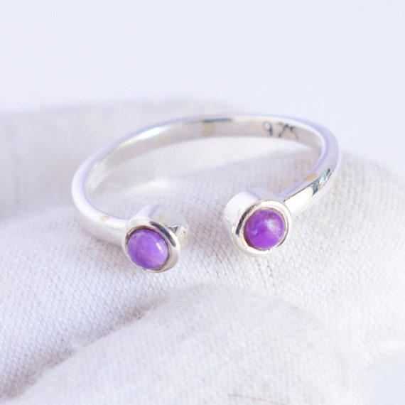 Sugilite Ring, Sugilite Adjustable Ring, Purple Stone Ring, Sterling Silver Ring, Gemstone Ring, Purple Sugilite Ring, Purple Crystal Ring