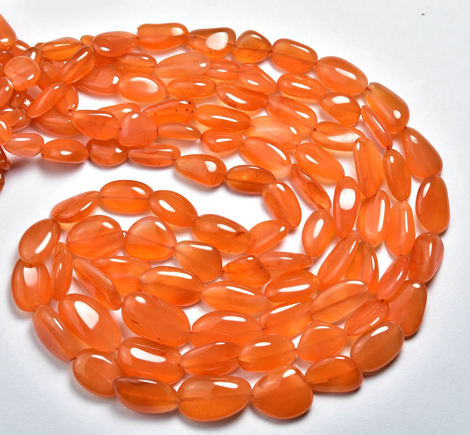 Super Quality Carnelian Nugget Bead - 9 Inches - Beautiful Natural Smooth Carnelian Nuggets - Size Is 10 - 16 Mm #050
