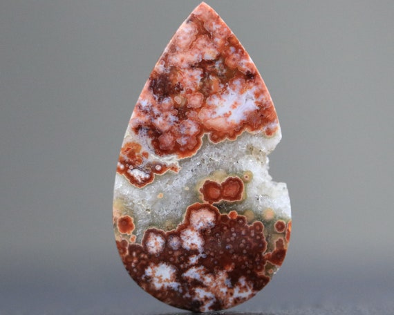 Teardrop Drusy Crystal Stone Red Ocean Jasper Cabochon Rare Jewelry Designs Earth Formed Gems For Wrapping Setting And Beading