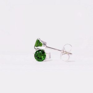 Tiny Chrome diopside stud earrings Sterling silver 4mm genuine gemstone | Natural genuine Diopside earrings. Buy crystal jewelry, handmade handcrafted artisan jewelry for women.  Unique handmade gift ideas. #jewelry #beadedearrings #beadedjewelry #gift #shopping #handmadejewelry #fashion #style #product #earrings #affiliate #ad