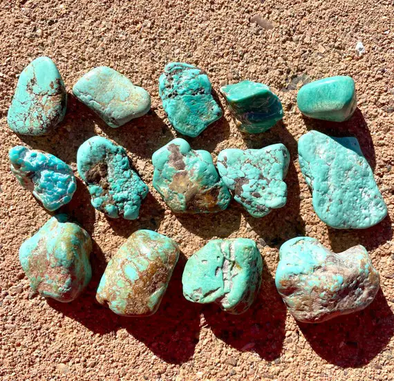 Tumbled Turquoise Nuggets, Kingman Turquoise Stone, Blue Green Turquoise, Mineral Specimen, Green Turquoise, Turquoise Rough, 6-19 Grams