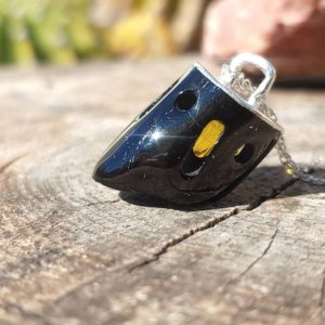 Shop Jet Necklaces! Unique handmade Whitby jet and Baltic amber pendant, 100% natural, with fine silver — free worldwide shipping | Natural genuine Jet necklaces. Buy crystal jewelry, handmade handcrafted artisan jewelry for women.  Unique handmade gift ideas. #jewelry #beadednecklaces #beadedjewelry #gift #shopping #handmadejewelry #fashion #style #product #necklaces #affiliate #ad