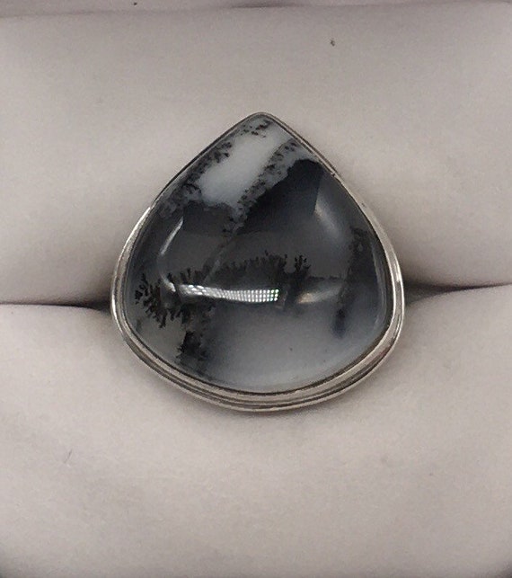 Vintage Native Sterling Silver Petrified Wood Ring