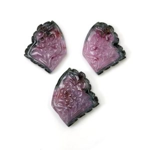 Watermelon TOURMALINE Gemstone Carving : 62.20cts Natural Untreated Tourmaline Hand Carved Uneven 24*21mm – 25*23.5mm 3pcs | Natural genuine stones & crystals in various shapes & sizes. Buy raw cut, tumbled, or polished gemstones for making jewelry or crystal healing energy vibration raising reiki stones. #crystals #gemstones #crystalhealing #crystalsandgemstones #energyhealing #affiliate #ad